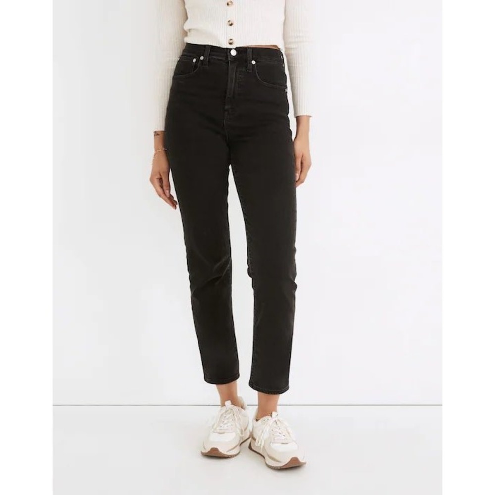 Madewell Classic Straight Jeans‎ Black Lunar High Rise Stretch Denim 28 Womens